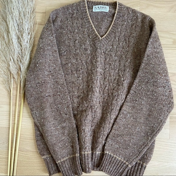 Vintage English Brown Wool Sweater - Picture 8 of 9